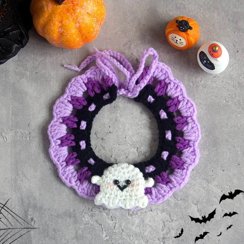 Cute Halloween Cat Collar – Kawaii Scarf Costume for Cats