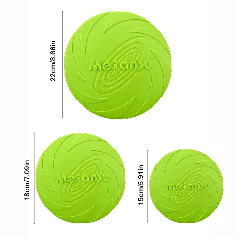 Dog Toy Silicone Flying Disc Fashion Multicolor Resistant Chew Toy Puppy Outdoor Game Trainning Interactive Supplies