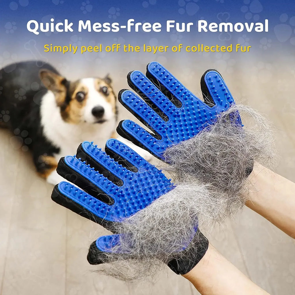 Pet Grooming Glove Soft, Efficient Pet Hair Remover Mitt Cat Accessories Pet Glove for Dogs Cats Pet Products Cat Supplies