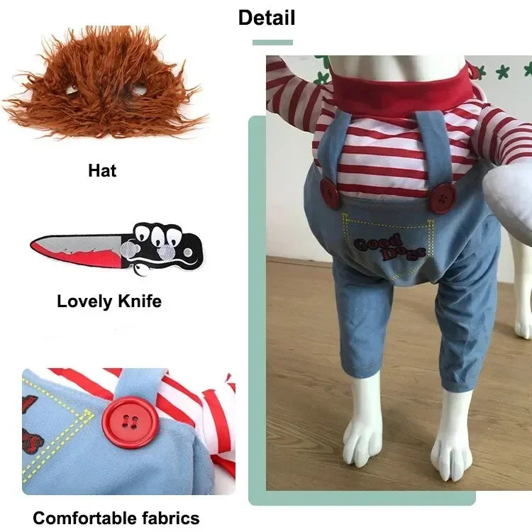 Funny Halloween Pet Costume – Adorable Adjustable Cosplay Outfit for Small & Medium Dogs & Cats
