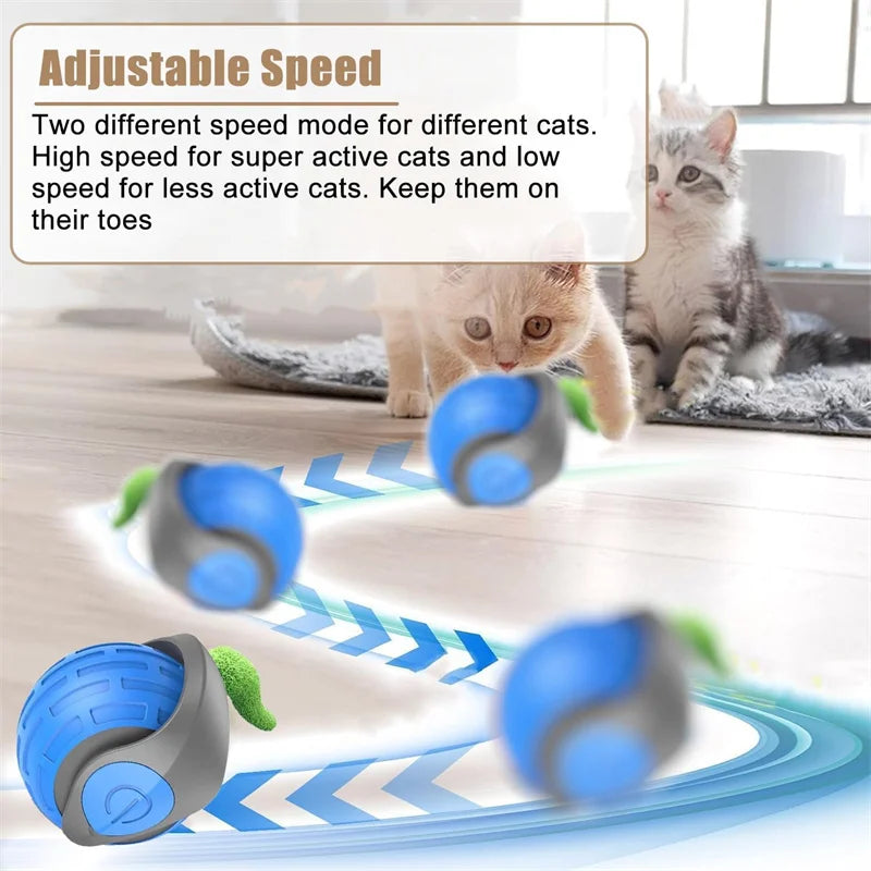 PurrRoll™ Smart Cat Ball – Automatic Interactive USB Rechargeable Toy