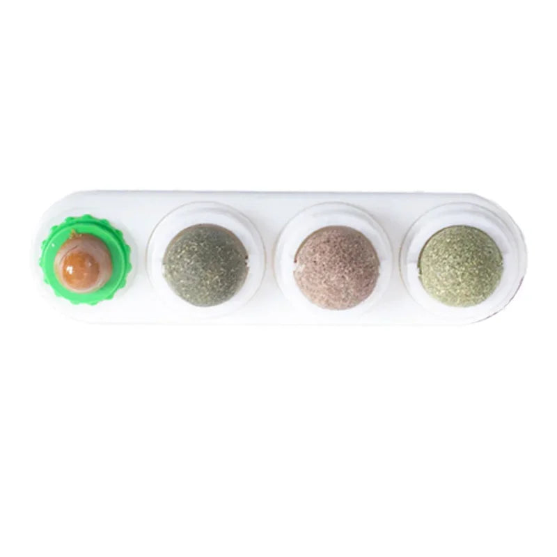 PurrClean™ 4-in-1 Silvervine Cat Ball – Rotating Dental & Interactive Wall Toy