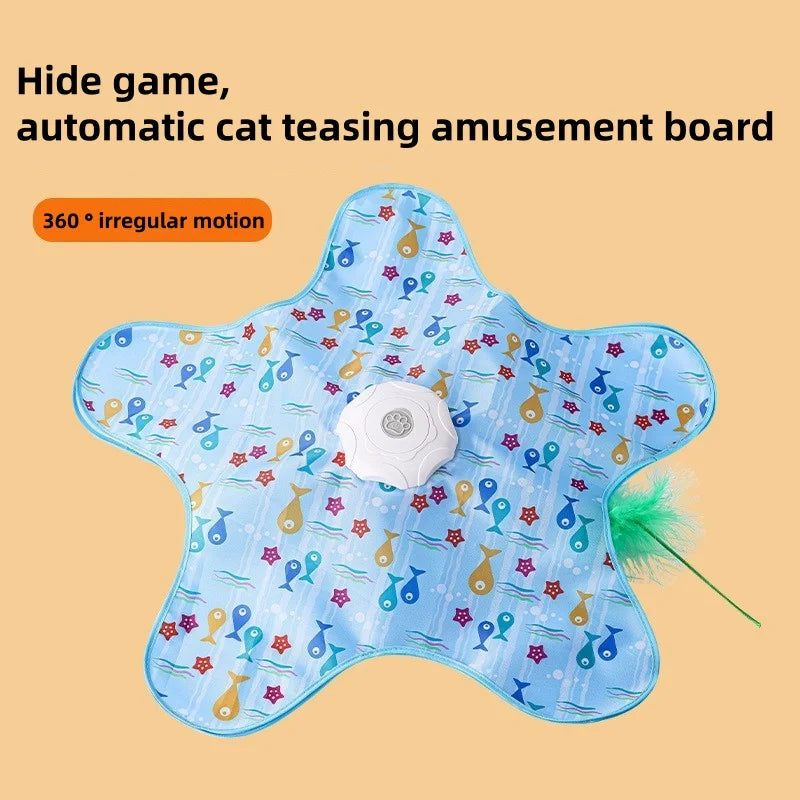 PurrHunt™ Interactive Cat Hunting Mat – Automatic Spinning Wheel & Self-Play Toy