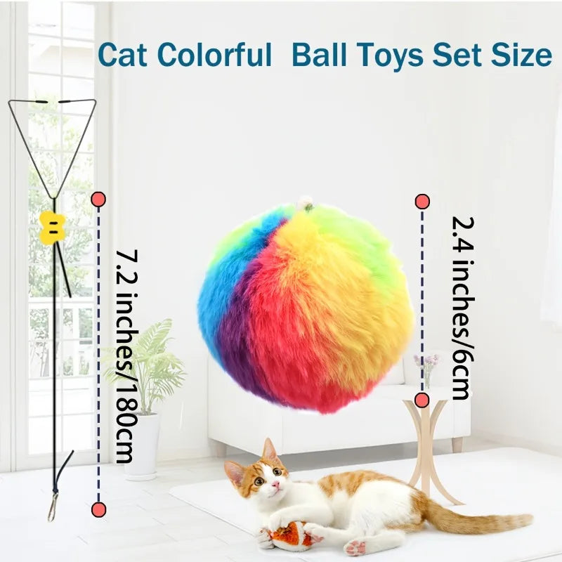 PurrPlay™ Colorful Hanging Cat Toy – Interactive Door Teaser & Self-Play Swing