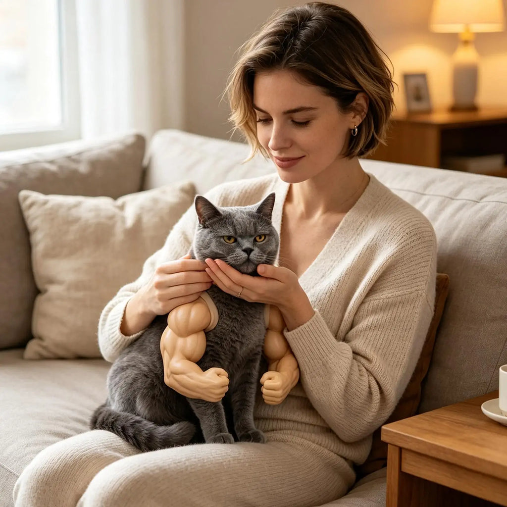 Funny Muscle Arm Cat Costume – 3D Printed Outfit for Holidays & Performances
